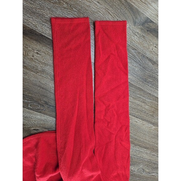 Definite View Red Cashmere Sweater Pullover Women M Asymmetrical Button Placket - Picture 7 of 8